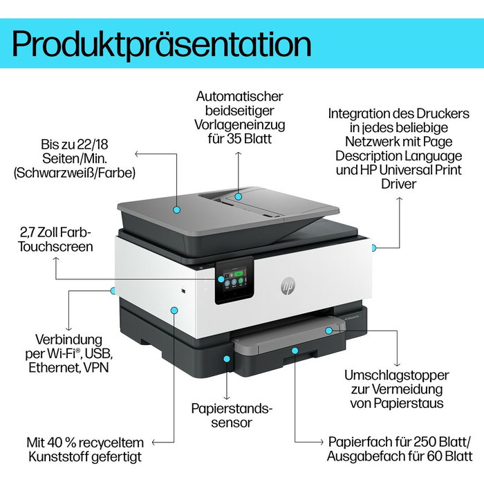 HP OfficeJet Pro 9120b Multifunción Color Gris HP OfficeJet Pro 9120b Multifunción Color Gris