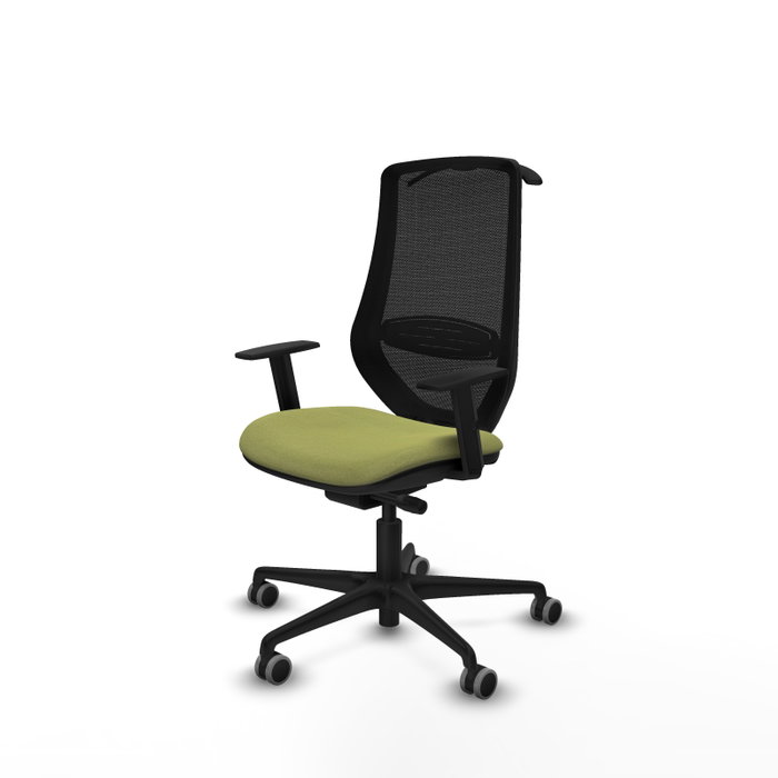 PIQUERAS Y CRESPO Silla de oficina Mardos con mecanismo Sincro/Traslack Verde oliva y Negro