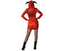 Inferno Luxe - Disfraz Demonio Rojo para Mujer Adulto, Vestido Corto con Capucha y Cuernos - Halloween, Fiesta Gótica, Temática Fantasía