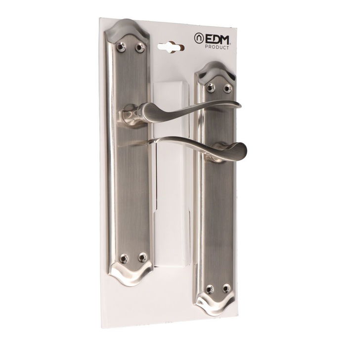 Edm Juego de Manillas 202 Níquel Satinado Acero Aluminio Placa 256x47mm