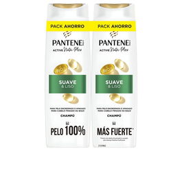 Pantene Suave y Liso Champú Lote 2 x 325 ml Champú Set Peluquería Cabello Seco y Frágil Anti-frizz Hidratado