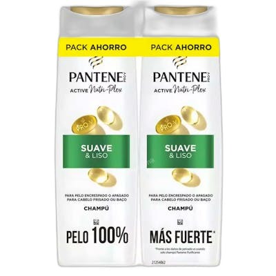 Pantene Suave y Liso Champú Lote 2 x 325 ml