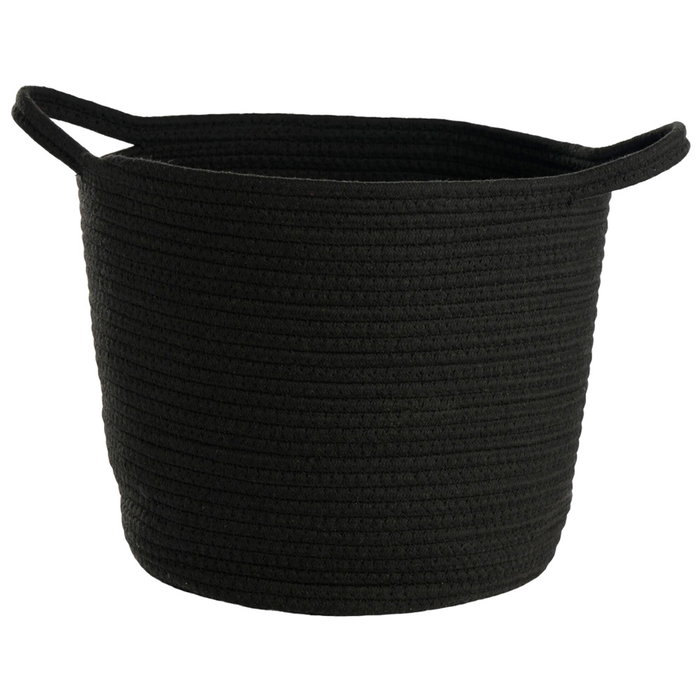 Day Cesta Redonda trenzada con asas, 35 cm diámetro x 29 cm altura, cuerda de poliéster y polipropileno, colores surtidos (arena, negro)