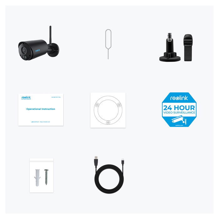 Reolink B320-B Cámara de Seguridad IP Inalámbrica WiFi a Batería Interior y Exterior Impermeable 1296p Batería 4800 mAh