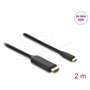 DeLOCK Cable Adaptador USB Tipo C a HDMI 8K 60 Hz HDR 2 m Negro