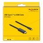 DeLOCK Cable Adaptador USB Tipo C a HDMI 8K 60 Hz HDR 2 m Negro