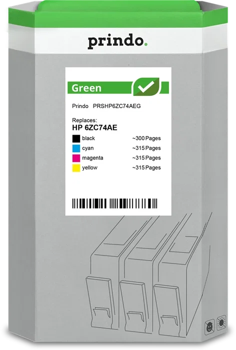 Prindo Multipack Negro, Cian, Magenta y Amarillo PRSHP6ZC74AEG Green Prindo Multipack Negro, Cian, Magenta y Amarillo PRSHP6ZC74AEG Green