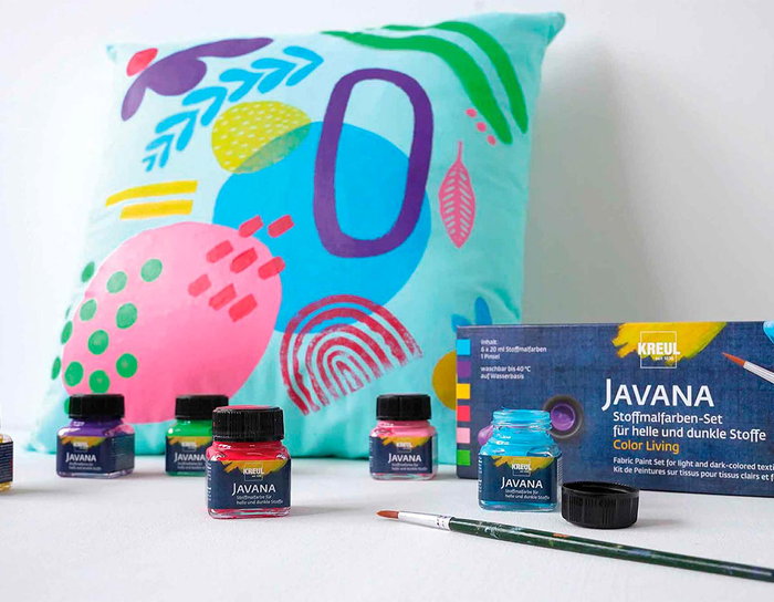 Kreul Set de 6 pinturas textiles Color Living para tejidos claros y oscuros