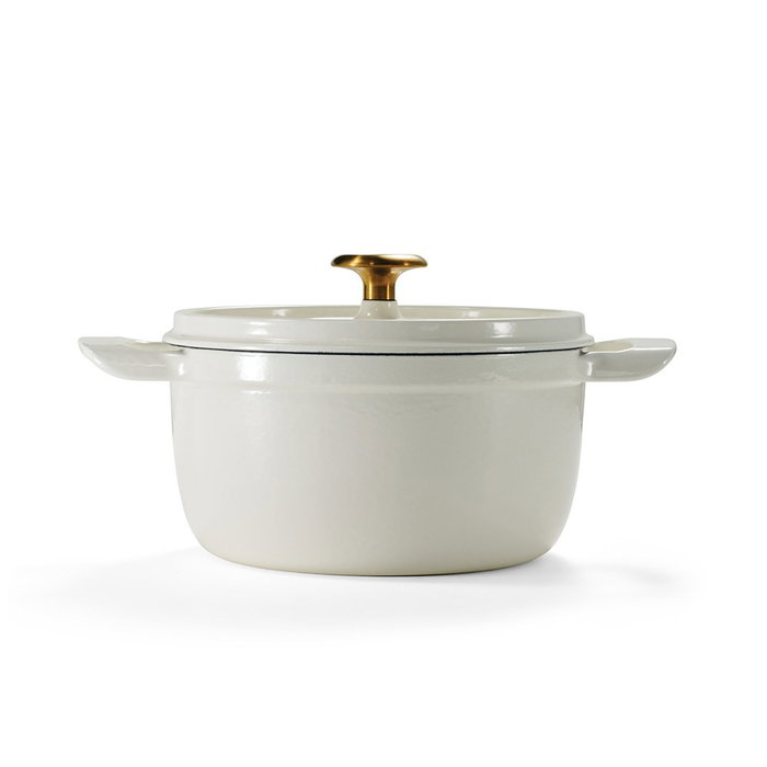 Tramontina Olla de hierro fundido esmaltado de 3,7 l, latte, 22 cm Tramontina Olla de hierro fundido esmaltado de 3,7 l, latte, 22 cm