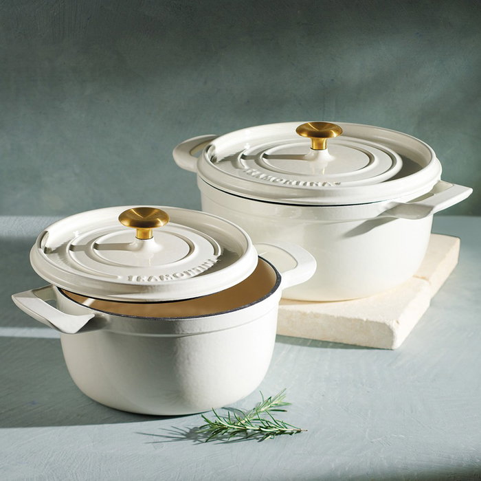 Tramontina Olla de hierro fundido esmaltado de 3,7 l, latte, 22 cm Tramontina Olla de hierro fundido esmaltado de 3,7 l, latte, 22 cm