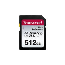Transcend SDXC340S 512GB Tarjeta de Memoria, Velocidad de Lectura 160MB/s, Escritura 90MB/s, UHS-I U3 V30 A2