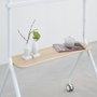 Tooq iLOVE FS20207M-W Soporte de Suelo con Ruedas para TV 49-80 pulgadas, Blanco y Haya