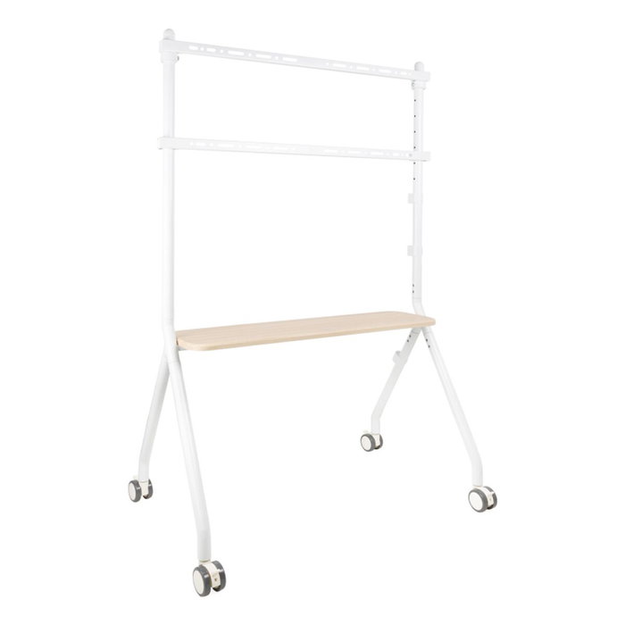 Tooq iLOVE FS20207M-W Soporte de Suelo con Ruedas para TV 49-80 pulgadas, Blanco y Haya