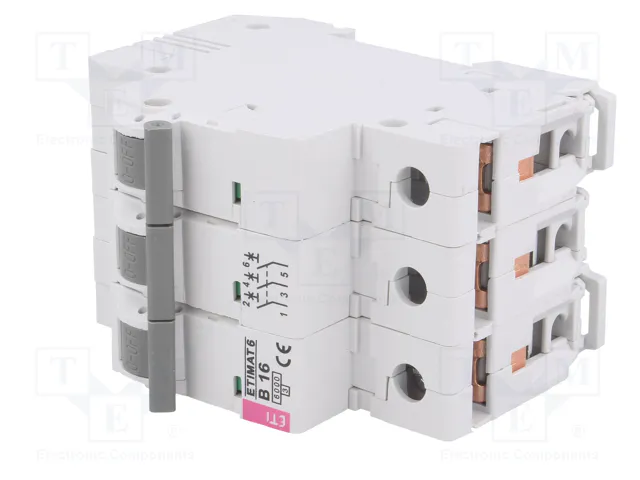 ETI POLAM Interruptor magnetotérmico ETIMAT 6 3P B16 6kA ETI POLAM Interruptor magnetotérmico ETIMAT 6 3P B16 6kA