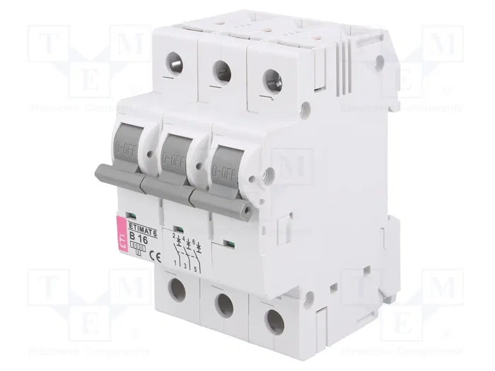 ETI POLAM Interruptor magnetotérmico ETIMAT 6 3P B16 6kA ETI POLAM Interruptor magnetotérmico ETIMAT 6 3P B16 6kA
