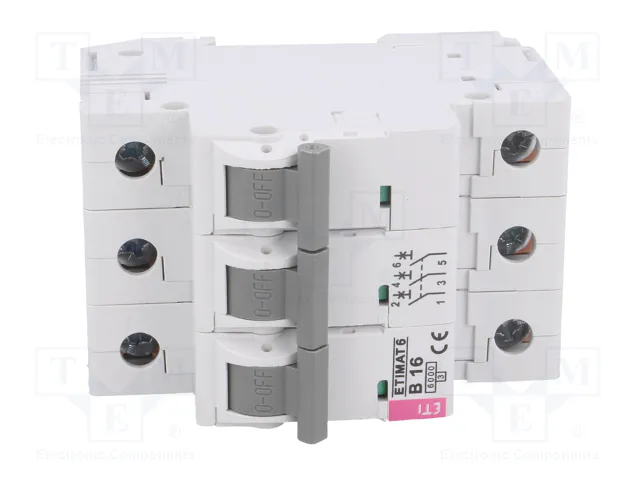 ETI POLAM Interruptor magnetotérmico ETIMAT 6 3P B16 6kA ETI POLAM Interruptor magnetotérmico ETIMAT 6 3P B16 6kA