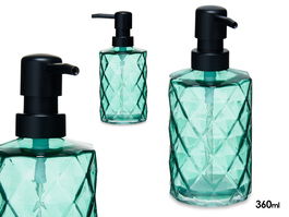 Berilo Dispensador Jabón Azul Verdoso Diamante 360 ml 9x18x7 cm (Set de 12)