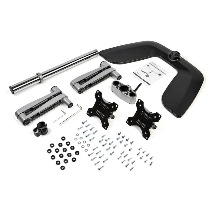 StarTech.com Soporte VESA para 2 Monitores hasta 32" (81.3 cm) - Soporte Articulado de Escritorio con Altura Ajustable - 16 kg de Capacidad - Incluye Tornillos