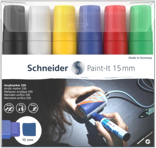 Marcador Acrylic Schneider Paint-It 330 (15 Mm) Estuche 6 Marcador Acrylic Schneider Paint-It 330 (15 Mm) Estuche 6