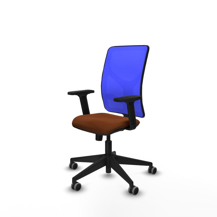 PIQUERAS Y CRESPO Silla de oficina Motilla con mecanismo Sincro, Marrón y Azul PIQUERAS Y CRESPO Silla de oficina Motilla con mecanismo Sincro, Marrón y Azul