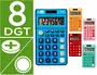 Liderpapel Calculadora xf14 Bolsillo 8 Dígitos Solar y Pila 115x65x8 mm Expositor 16 Unidades Colores