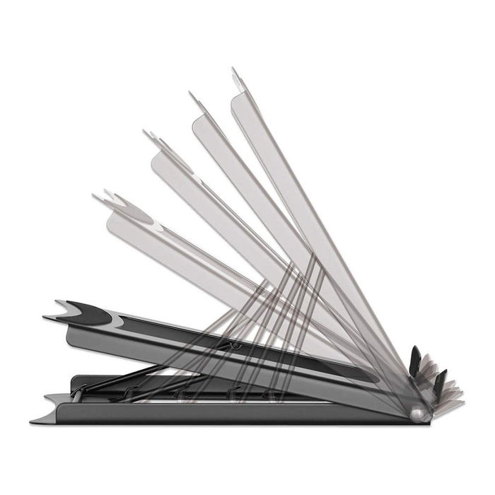 MANHATTAN Soporte para Portátil y Tablet Ajustable, 5 Posiciones, para Pantallas 10"-15.6", Superficie Antideslizante, Hasta 5 kg, Acero Negro