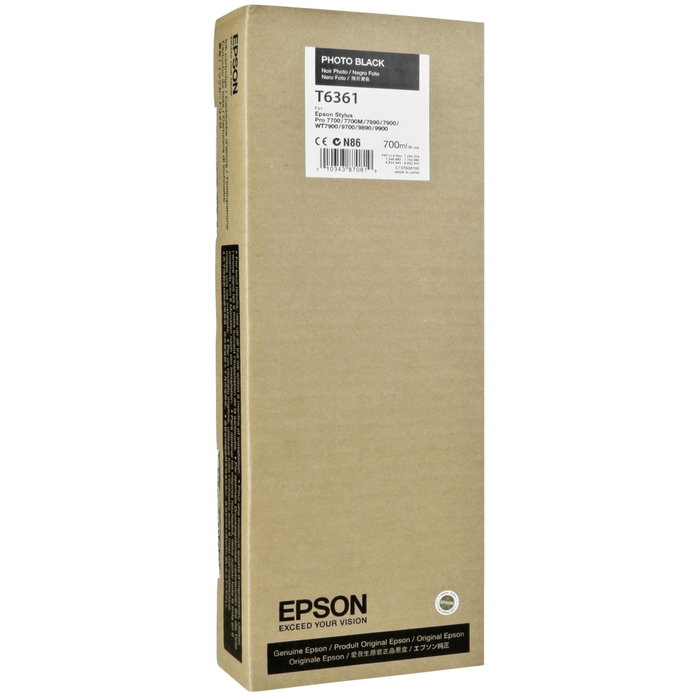 Epson Cartucho de Tinta Foto Negro UltraChrome HDR 700 ml T636100