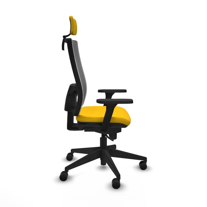 PIQUERAS Y CRESPO Silla de oficina Horna con mecanismo Sincro, Amarillo y Gris PIQUERAS Y CRESPO Silla de oficina Horna con mecanismo Sincro, Amarillo y Gris