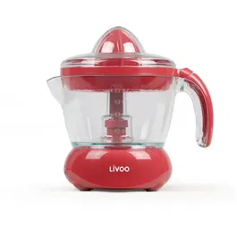 Livoo Exprimidor Eléctrico de Cítricos DOD131RC, 25 W, Cono Grande y Pequeño, 700 ml, Color Rojo