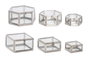 DKD Home Decor Joyero Moderno Plateado Transparente 7 x 4 x 7 cm Set de 3