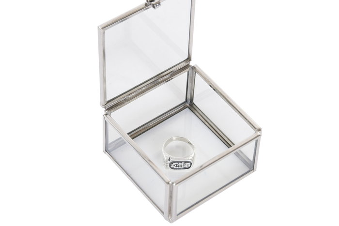 DKD Home Decor Joyero Moderno Plateado Transparente 7 x 4 x 7 cm Set de 3