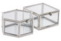 DKD Home Decor Joyero Moderno Plateado Transparente 7 x 4 x 7 cm Set de 3
