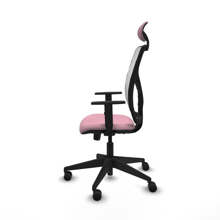 PIQUERAS Y CRESPO Silla de oficina Motilla Rosa y Blanca con Mecanismo Sincro y Cabecero Fijo