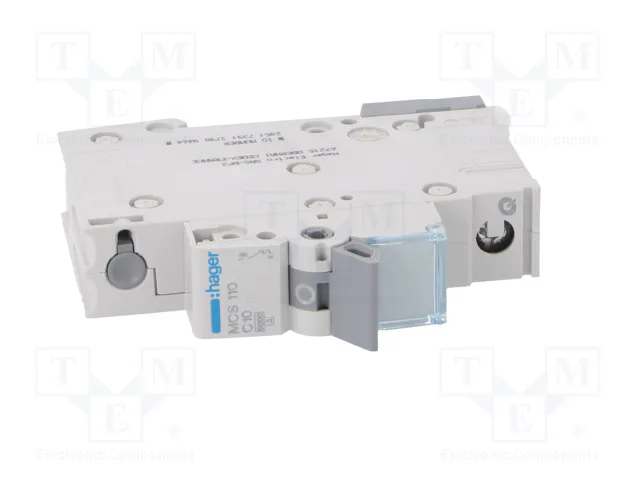 Hager MCS110 Interruptor magnetotérmico 1 polo 6kA C-10A Quick Connect 1M
