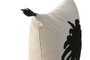 DKD Home Decor Cojín Bordado Algodón y Poliéster Beige y Negro 45x8x45 cm