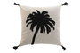 DKD Home Decor Cojín Bordado Algodón y Poliéster Beige y Negro 45x8x45 cm