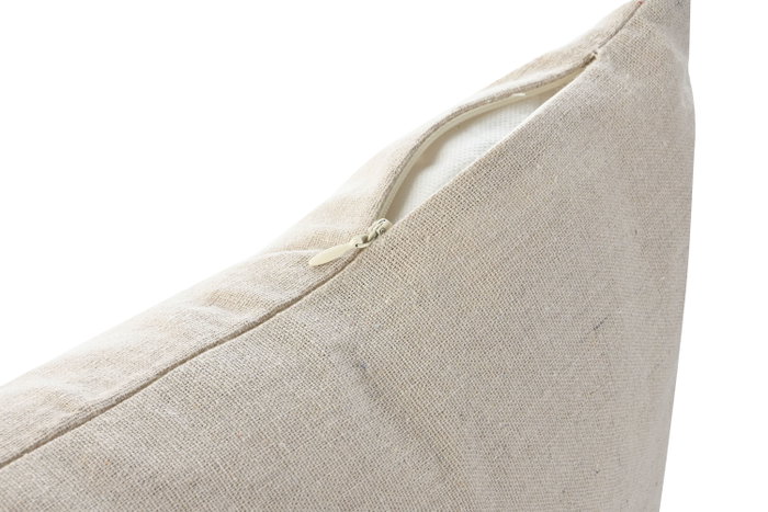 DKD Home Decor Cojín Bordado Algodón y Poliéster Beige y Negro 45x8x45 cm
