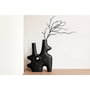 DKD Home Decor Jarrón de Aluminio Abstracto Negro 40x30x5 cm