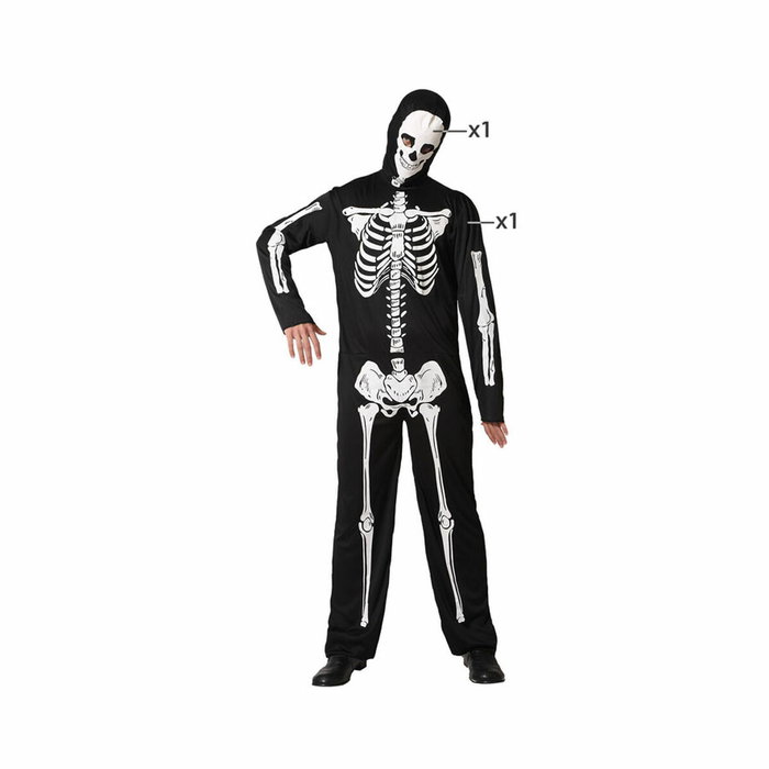 Disfraz de Esqueleto Halloween Negro Talla XXL para Hombre Disfraz de Esqueleto Halloween Negro Talla XXL para Hombre