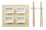 DKD Home Decor Set de Sushi de 9 Piezas de Bambú y Pizarra Natural, 28x22x2,5 cm