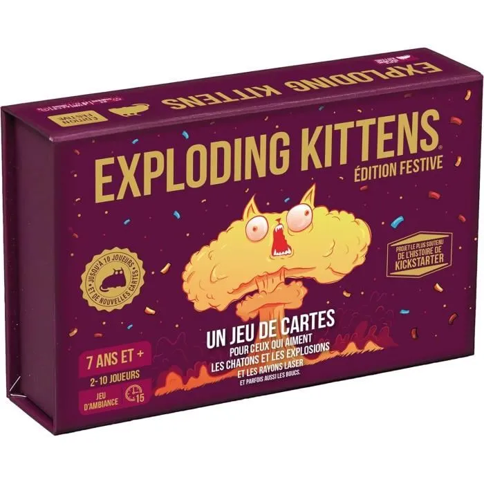Asmodee Exploding Kittens: Festive Edition Juego de Fiesta para Adultos ASM1722011195706 Asmodee Exploding Kittens: Festive Edition Juego de Fiesta para Adultos ASM1722011195706