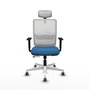 PIQUERAS Y CRESPO Silla de oficina Haches Azul claro y Blanco