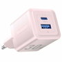 Vention Cargador de Pared GaN FEQP0-EU 30W con USB-C y USB-A Rosa