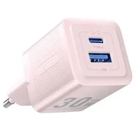 Vention Cargador Pared GaN FEQP0-EU 2 Puertos USB Tipo-C/USB-A 30W Rosa