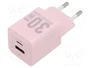 Vention FEQP0-EU Cargador de Pared GaN 30W con 1x USB-C y 1x USB-A, Rosa