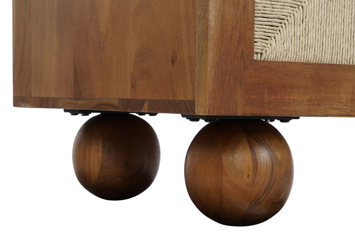 DKD Home Decor Basant Ratan Buffet Marron Oscuro Natural Acacia Ratan 45 x 60 x 165 cm