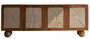 DKD Home Decor Basant Ratan Buffet Marron Oscuro Natural Acacia Ratan 45 x 60 x 165 cm