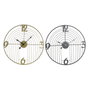 DKD Home Decor Set de 2 Relojes de Pared Metálicos Negro y Dorado