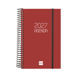 Finocam Agenda Anual 2027 Espiral Basic Opaque Burdeos