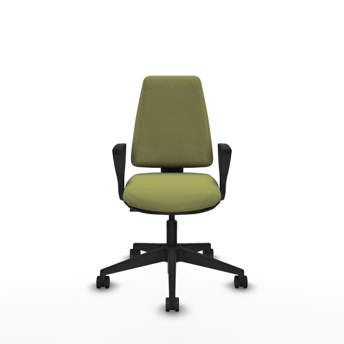 PIQUERAS Y CRESPO Silla de oficina Elche Verde oliva con Brazos Fijos